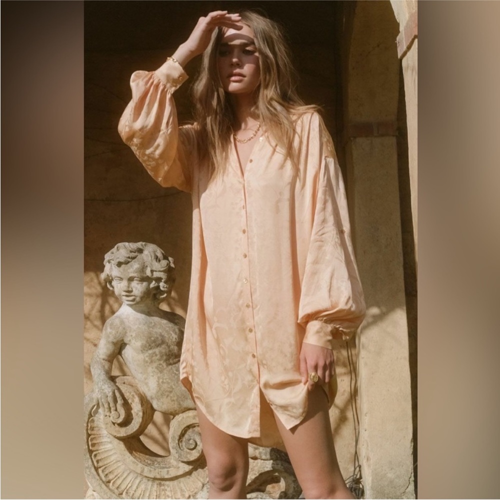 Spell Verona Shirt Dress in Lemon Butter Long Sleeve Dress or Tunic